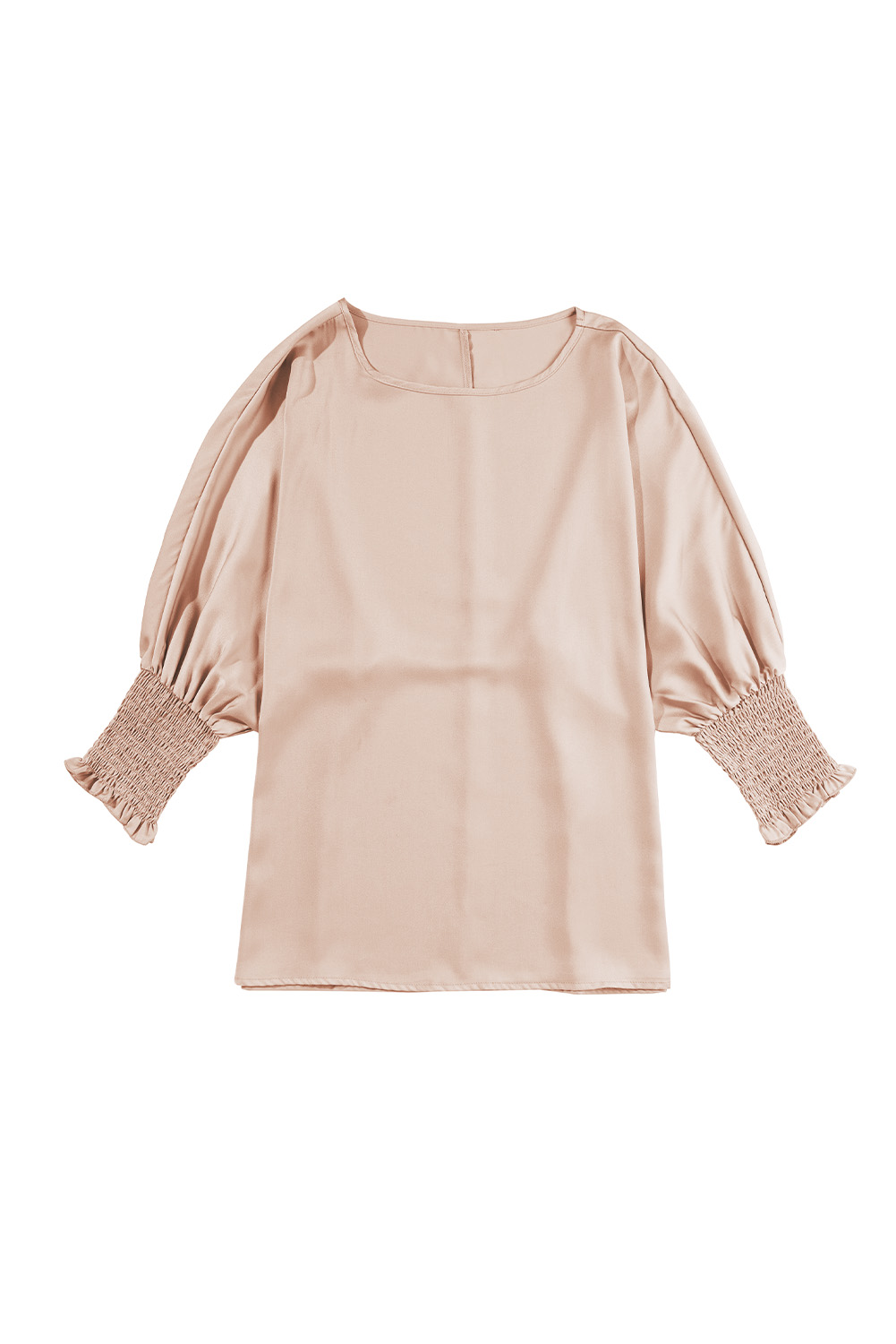 Smoke Gray Shirred Dolman Sleeve Satin Blouse - loveforevers