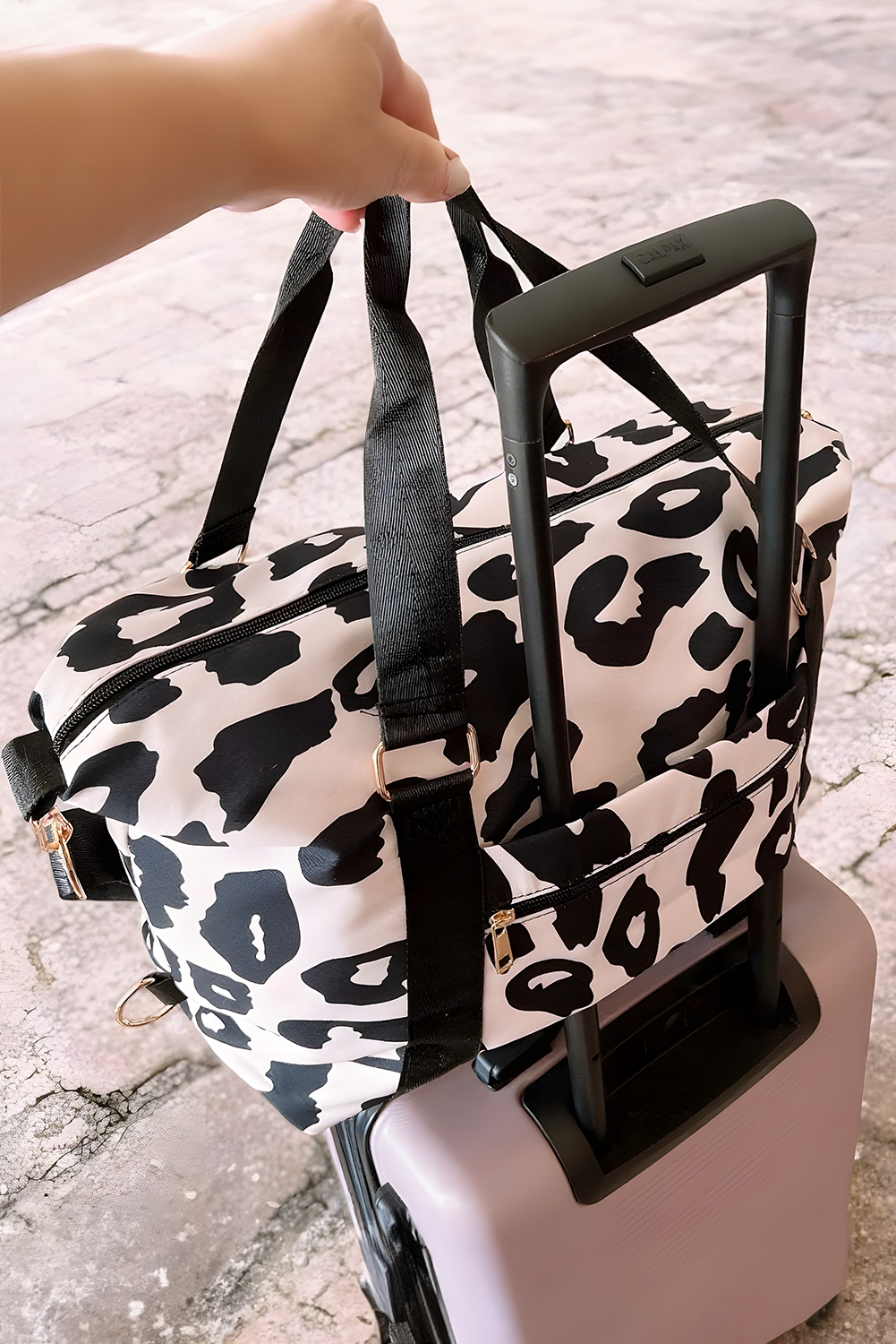 Bright Pink Leopard Print Large Travel Bag - loveforevers