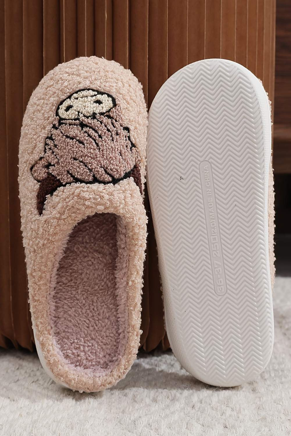 Parchment Cartoon Animal Plush Slippers - loveforevers