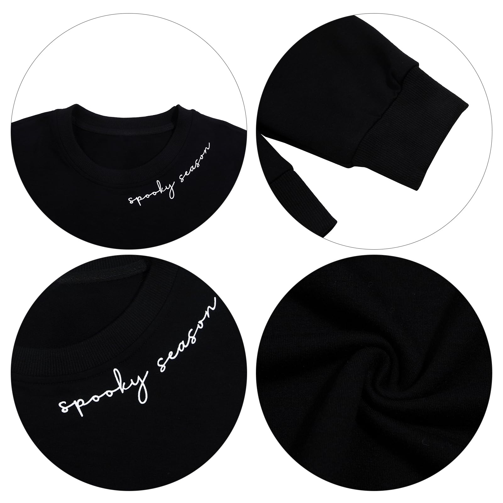 Black Spooky Season Halloween Ghost Printed Drop Shoulder Sweatshirt - loveforevers