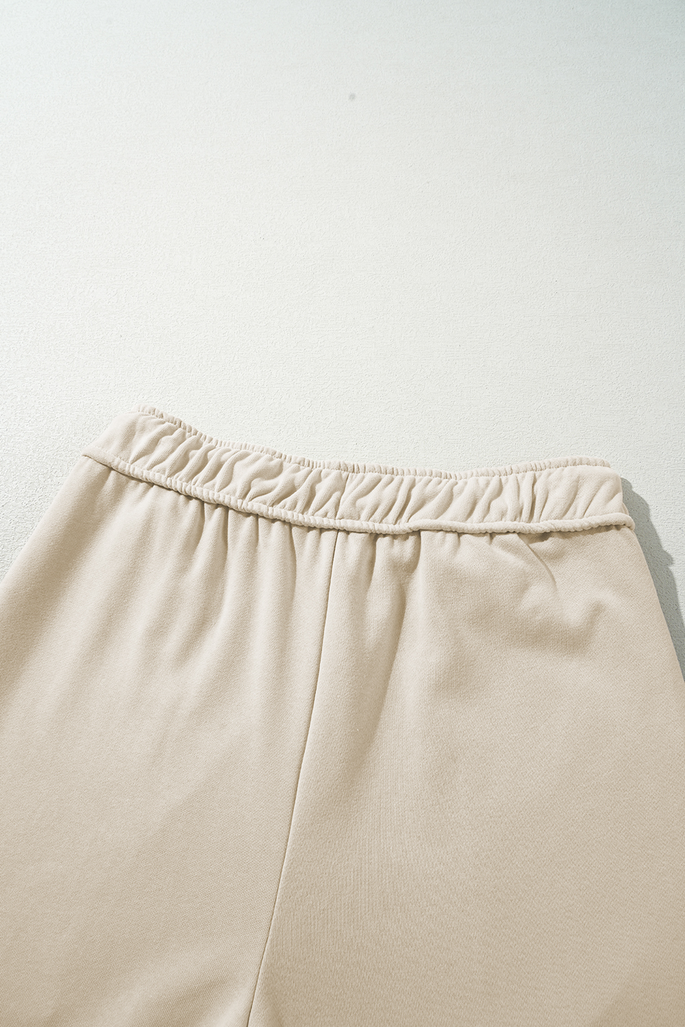 Apricot Loop Drawstring Elastic Waistband Casual Wide Leg Pants - loveforevers
