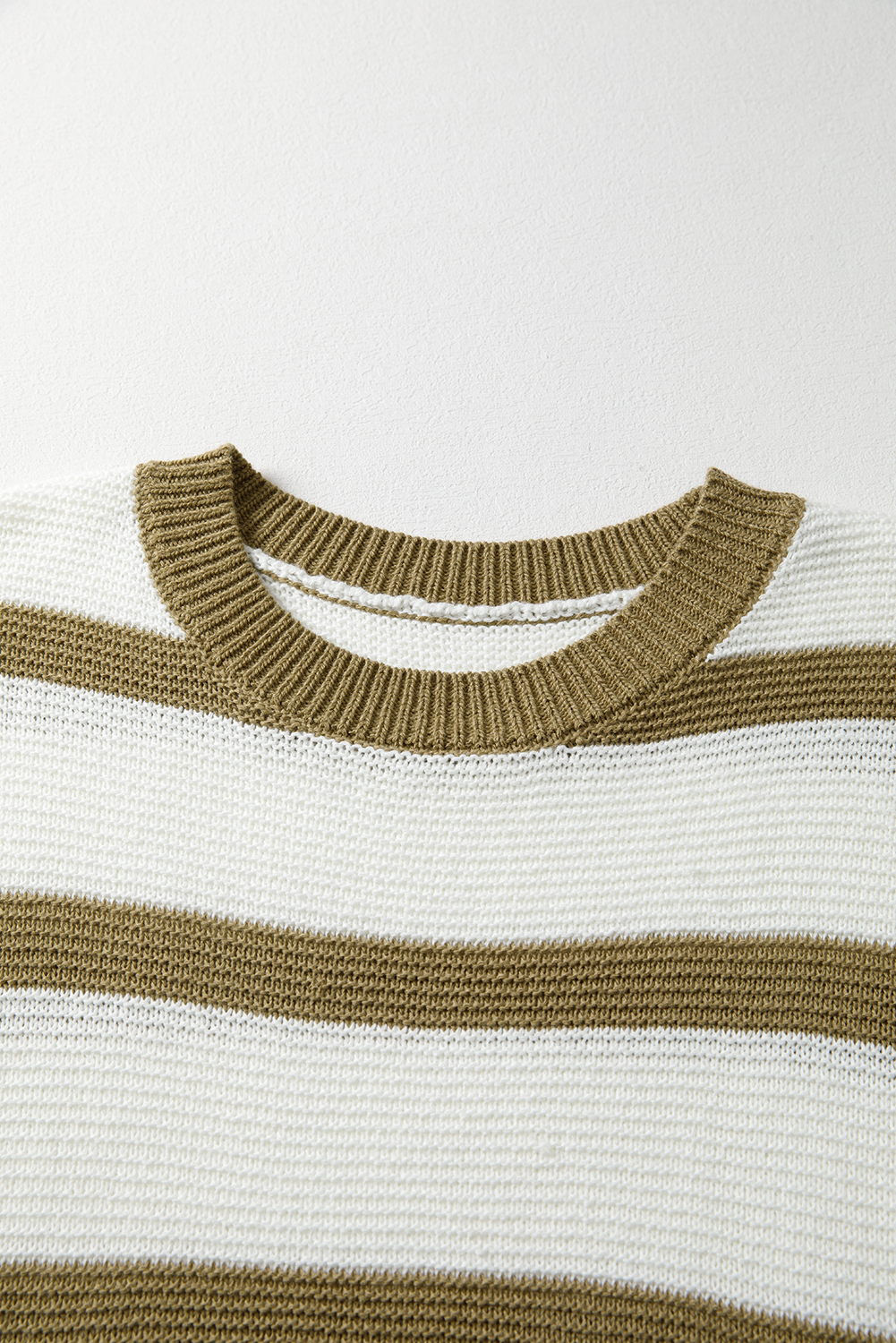 Khaki Stripe Tie Open Side Sweater Knitted Top - loveforevers
