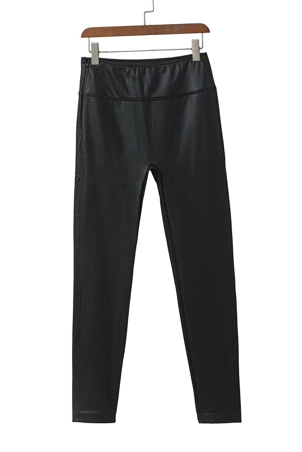 Black Faux Leather Skinny Leggings - loveforevers