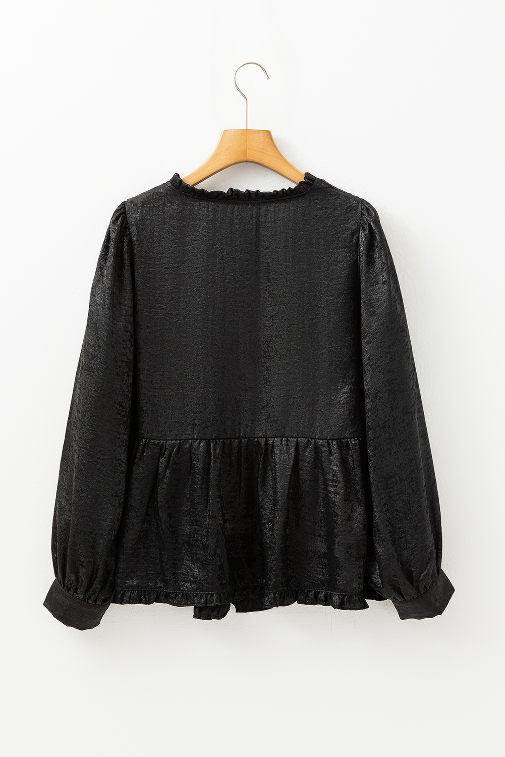 Dearlovers Gold Metallic Frilled V Neck Puff Sleeve Babydoll Blouse - loveforevers