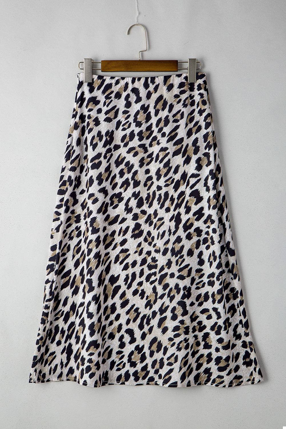 Brown Leopard Print High Waist Midi Skirt - loveforevers