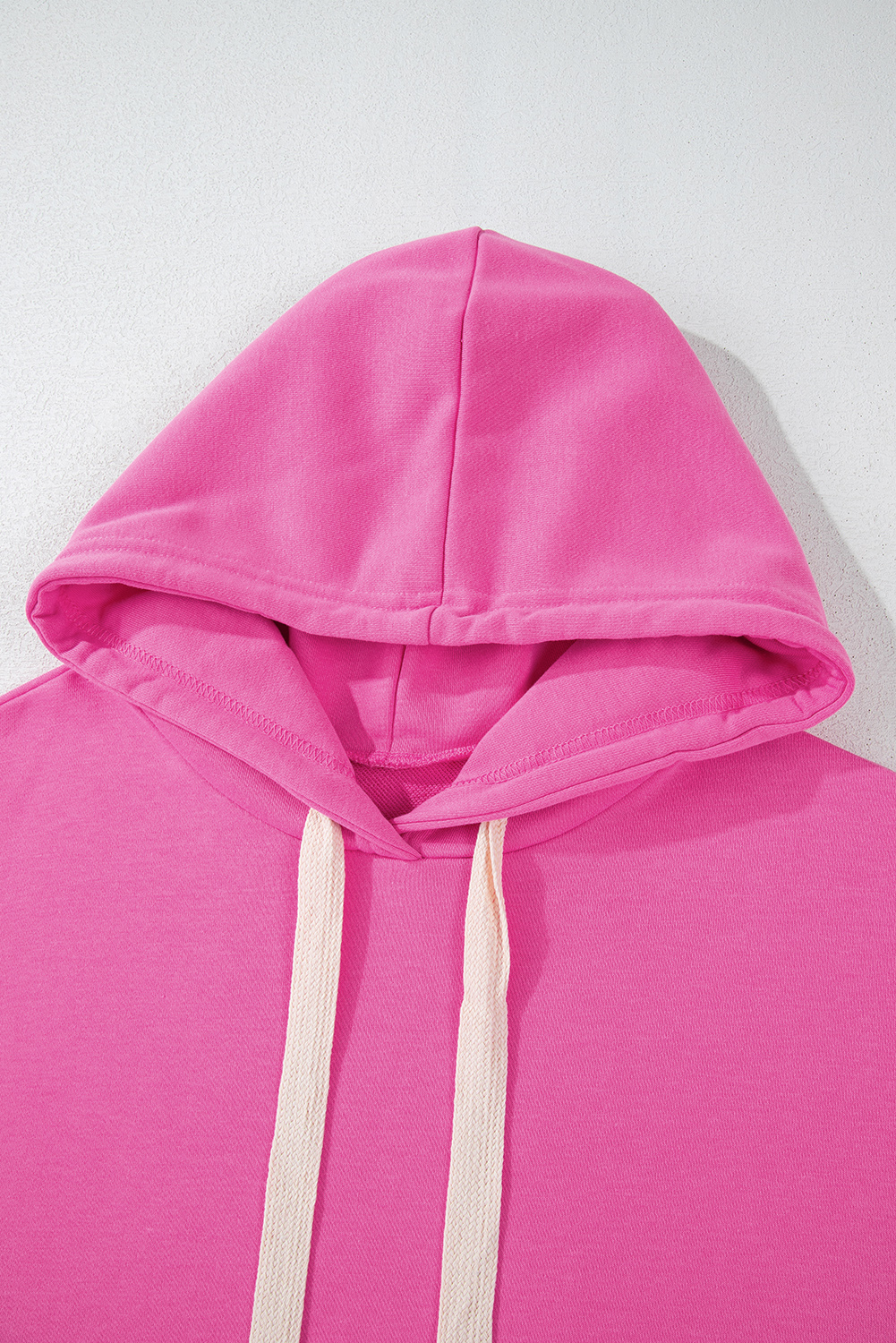 Black Solid Drop Shoulder Drawstring Cropped Hoodie - loveforevers