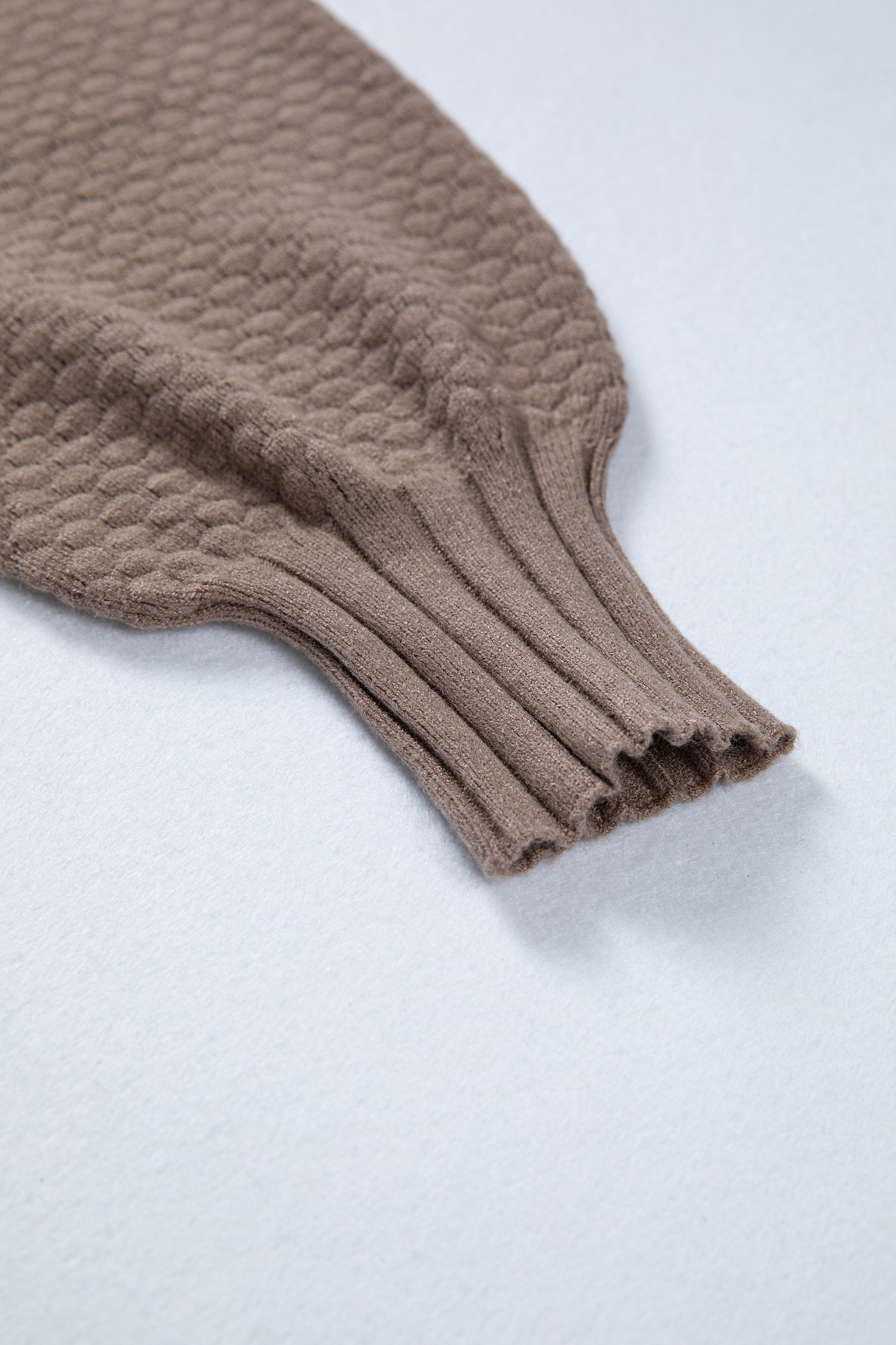 Light Pink Mixed Texture Knit Button V Neck Sweater Cardigan - loveforevers