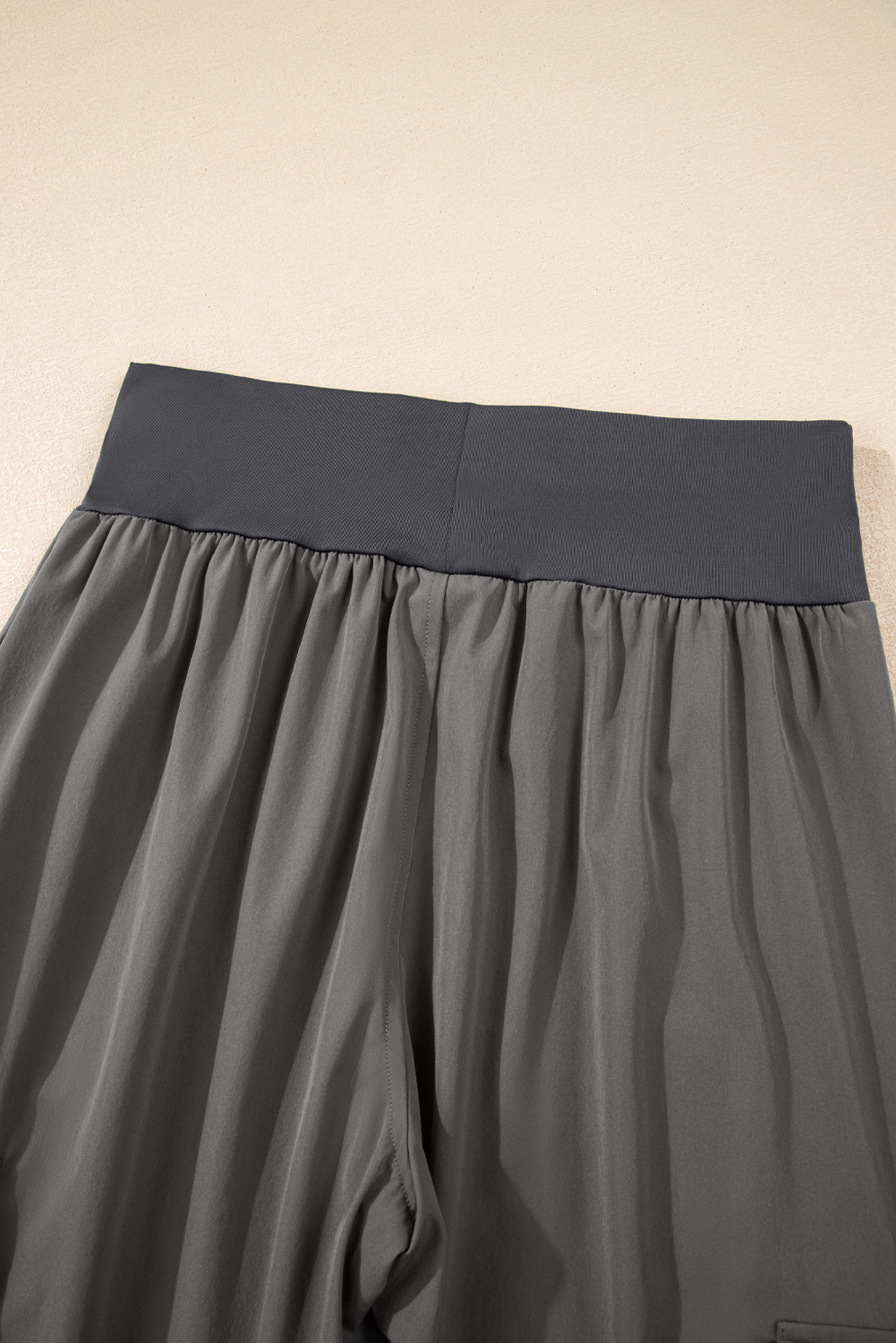 Black Elastic High Waist Pocketed Cargo Jogger Pants - loveforevers