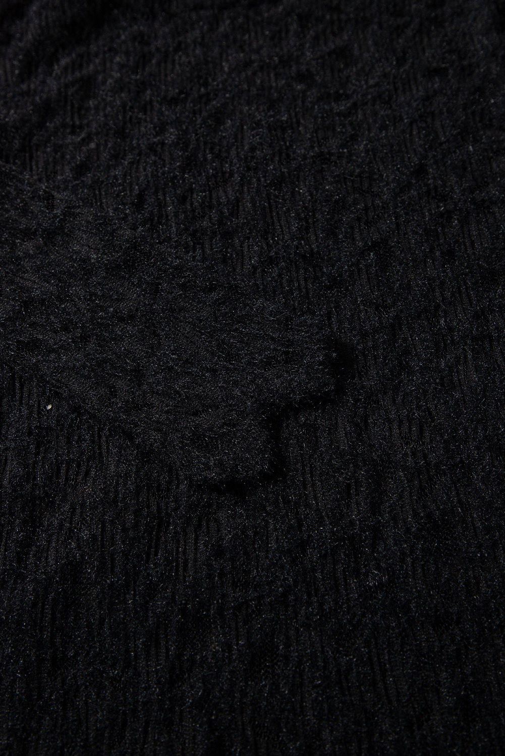Black Flower Lace See Through Mock Neck Long Sleeve Top - loveforevers