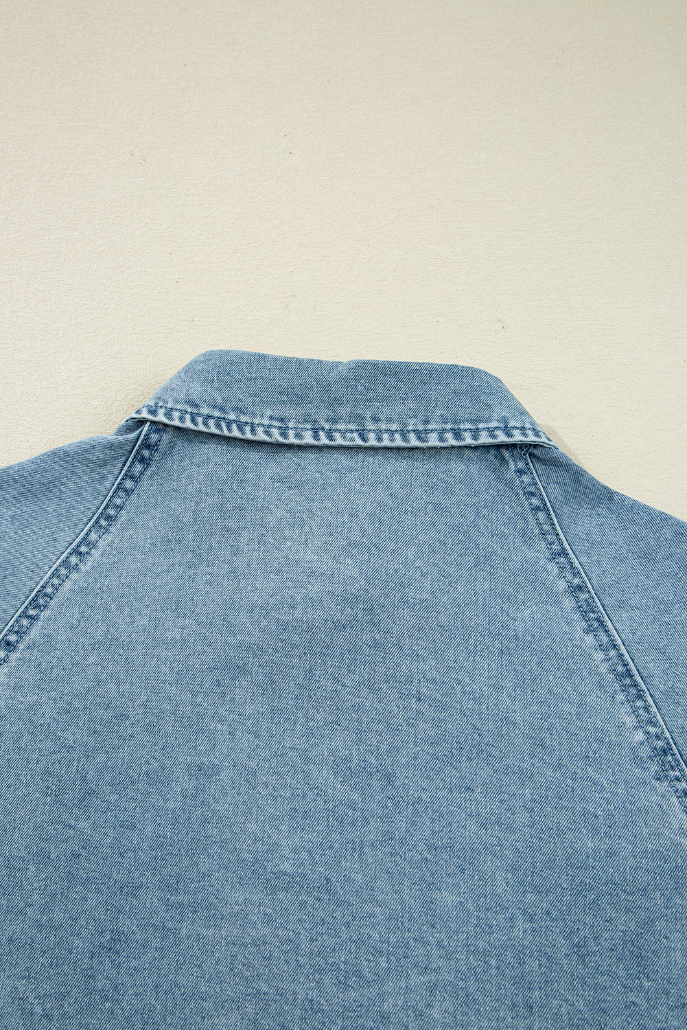 Beau Blue Smocked Cuffs Flared Denim Shirt Mini Dress - loveforevers