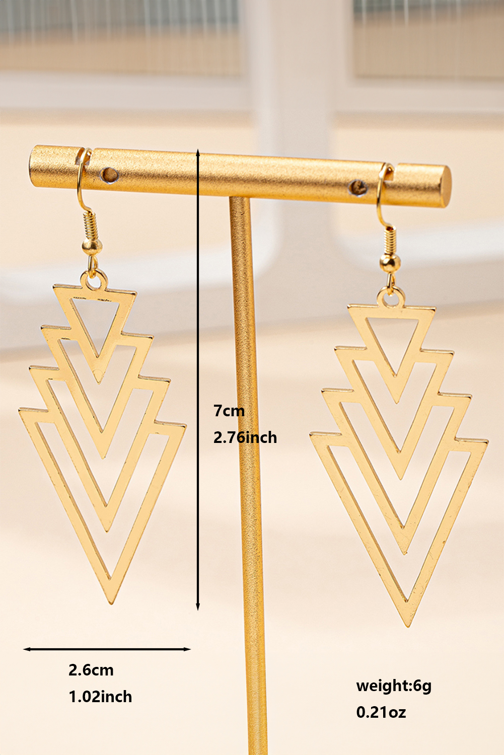 Gold Plated Alloy Geometric Dangle Earrings - loveforevers