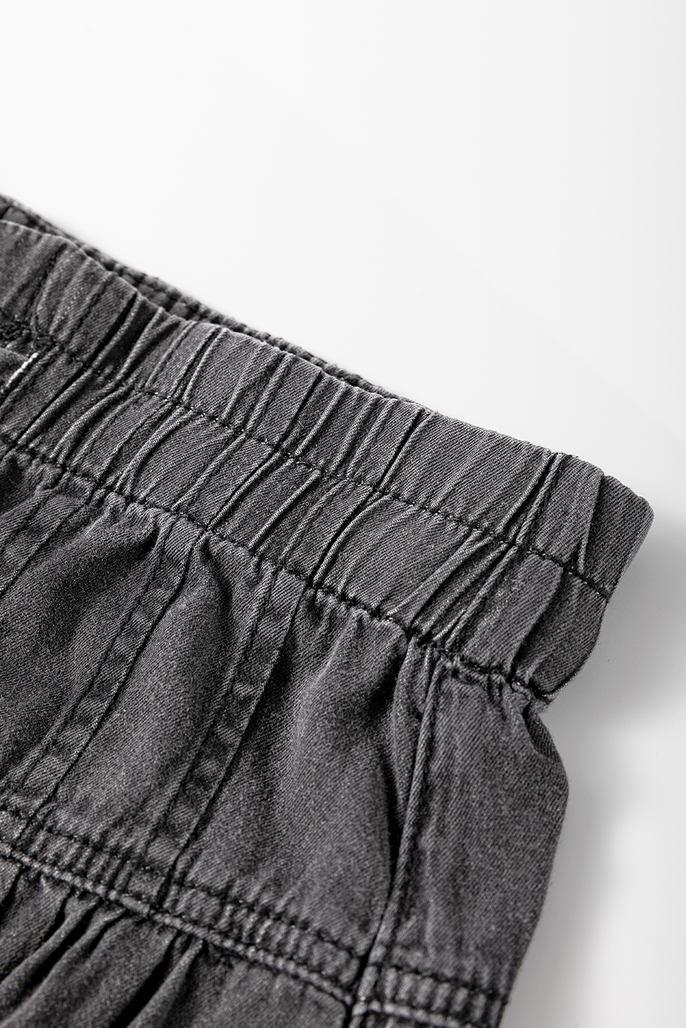 Carbon Grey Mineral Wash Button Fly Waist Wide Leg Jeans - loveforevers