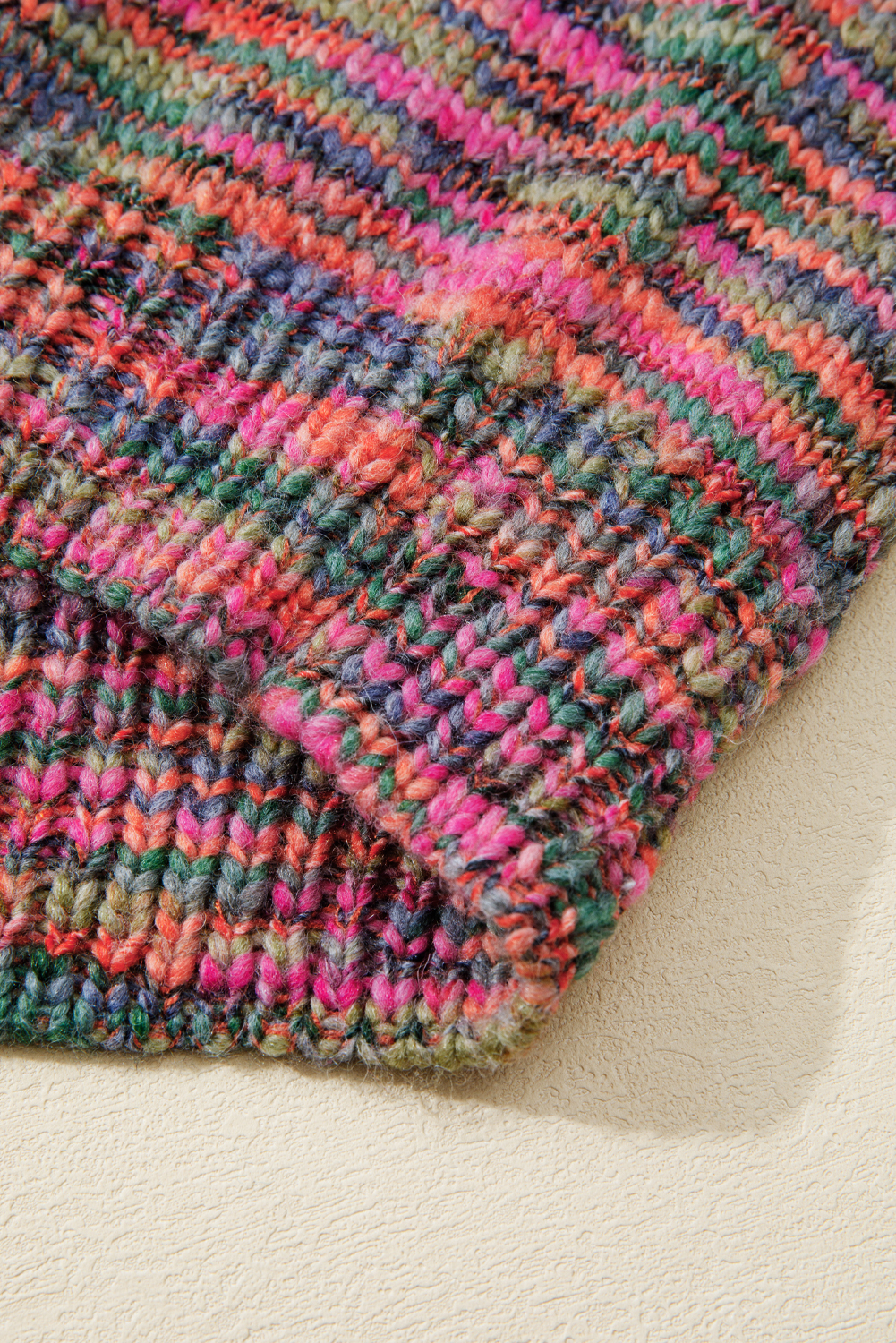 Purple Space Dye Yarn Crew Neck Sweater - loveforevers