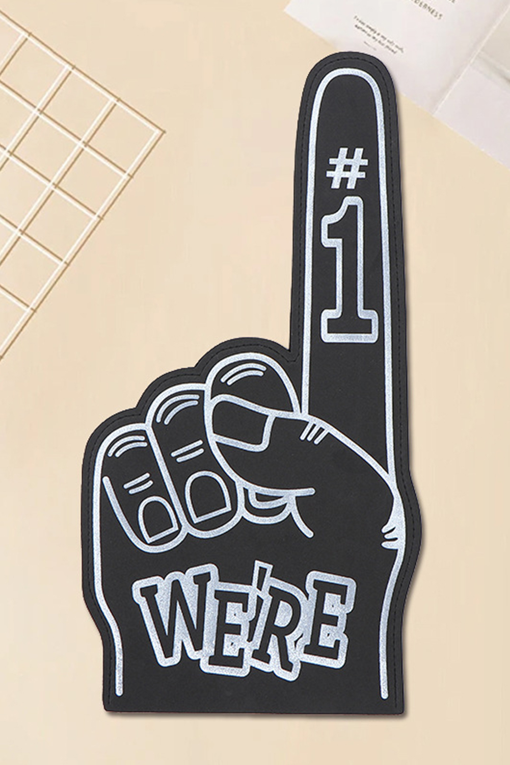 Black WE'RE NO.1 Game Day EVA Foam Cheering Gloves - loveforevers