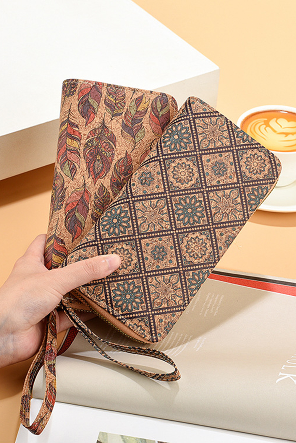 Brown Western Pattern Print Wristlet PU Leather Wallet - loveforevers