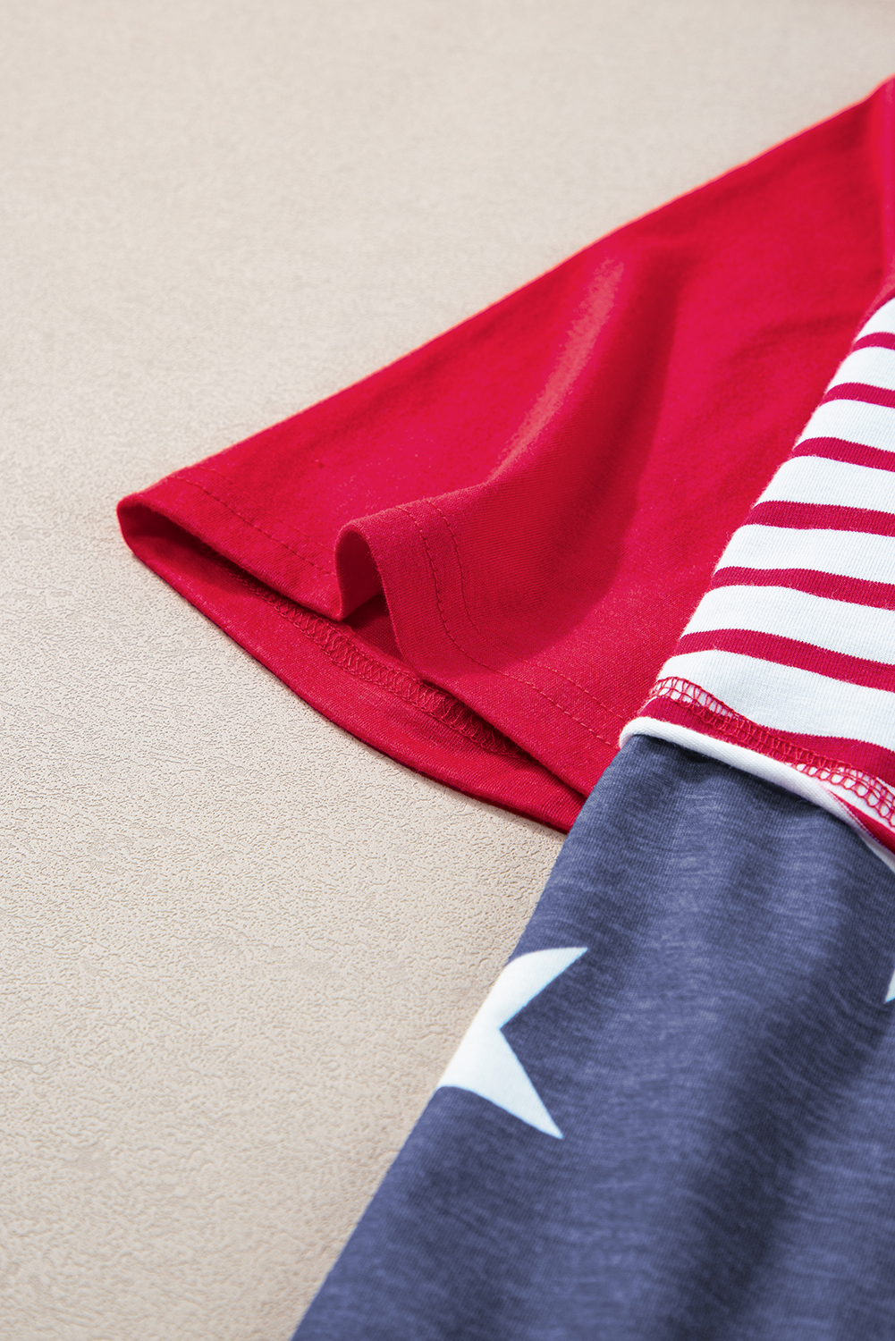 Fiery Red Stars and Stripes Print Drawstring Hooded T Shirt - loveforevers