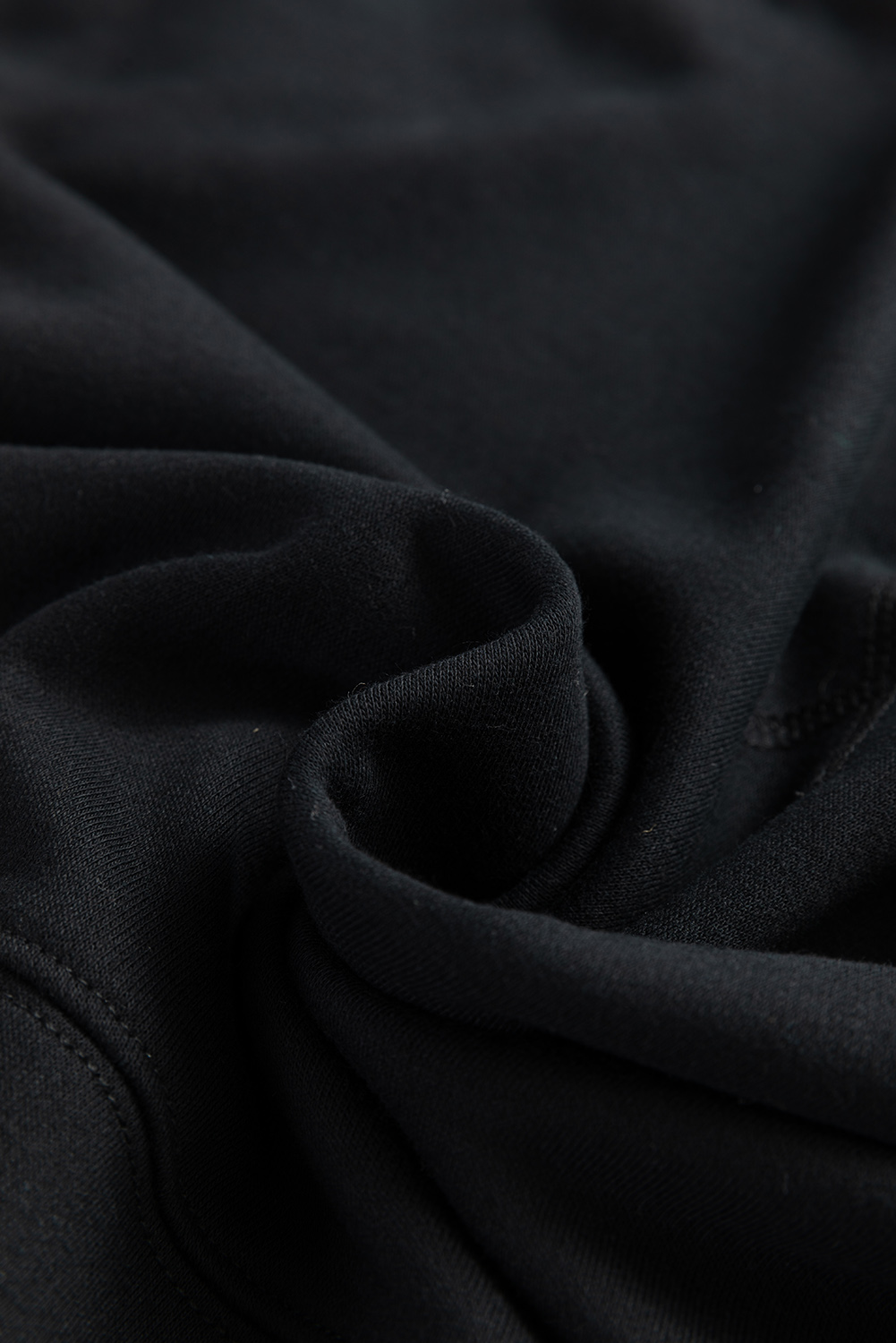 Black Drop Shoulder Crisscross Stitching Pocketed Loose Sweatshirt - loveforevers