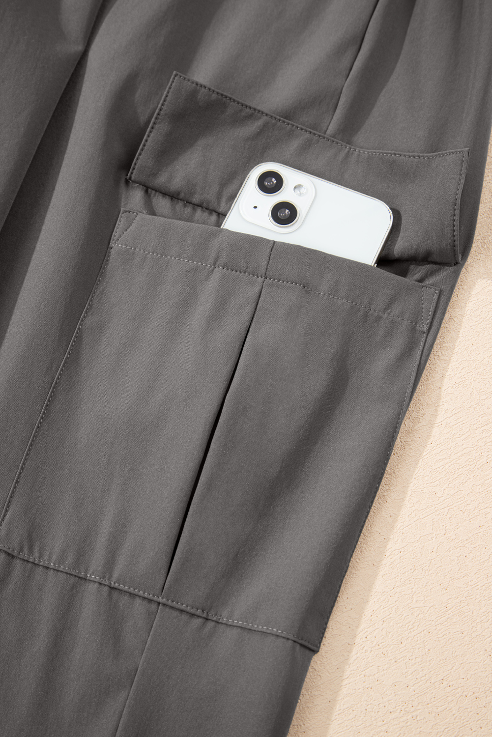 Black Elastic High Waist Pocketed Cargo Jogger Pants - loveforevers