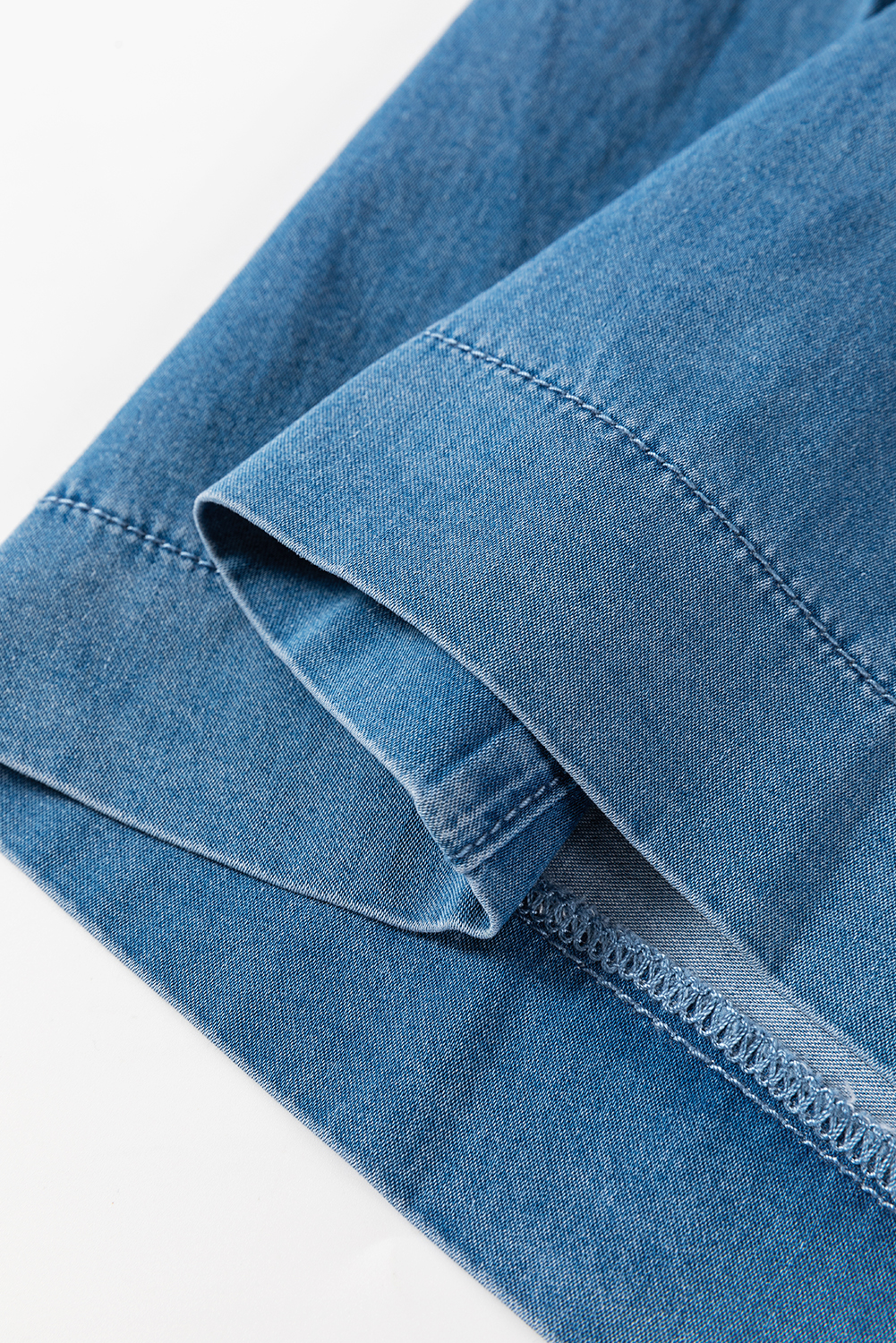 Carbon Grey Mineral Wash Button Fly Waist Wide Leg Jeans - loveforevers