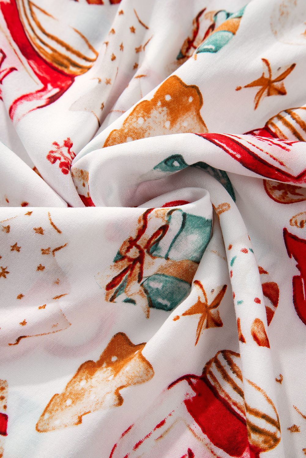 White Christmas Pattern Long Sleeve Shirt and Pants Pajama Set - loveforevers