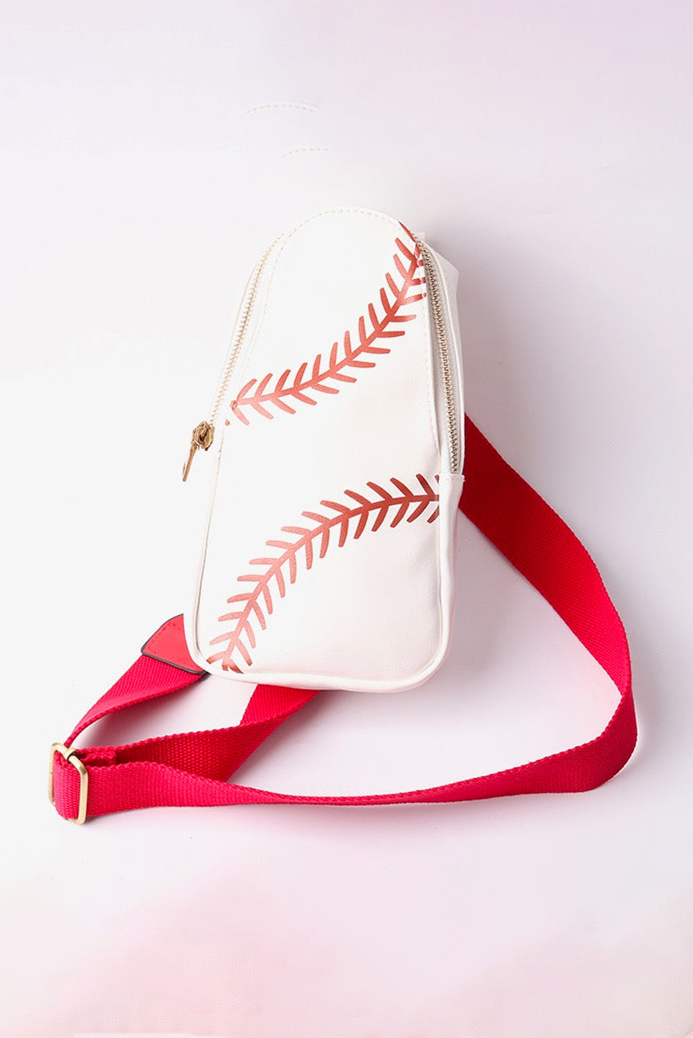 Racing Red Balls Pattern PU Leather Zipped Sling Bag - loveforevers
