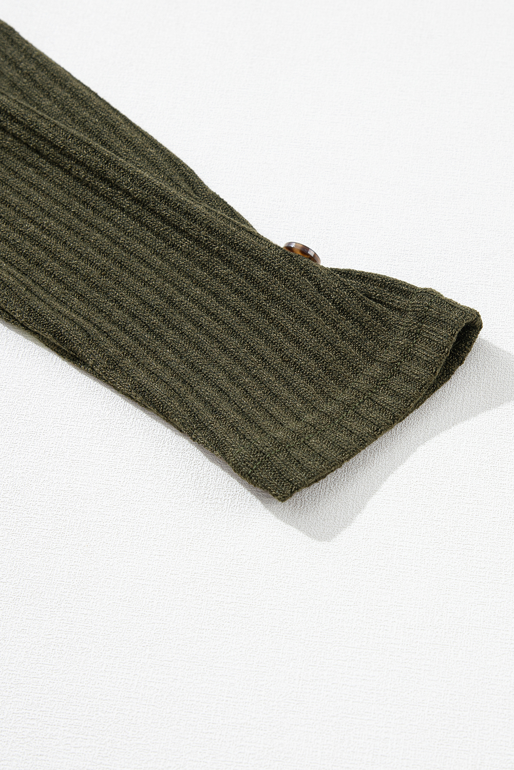 Jungle Green Rib Textured Henley Knit Top - loveforevers