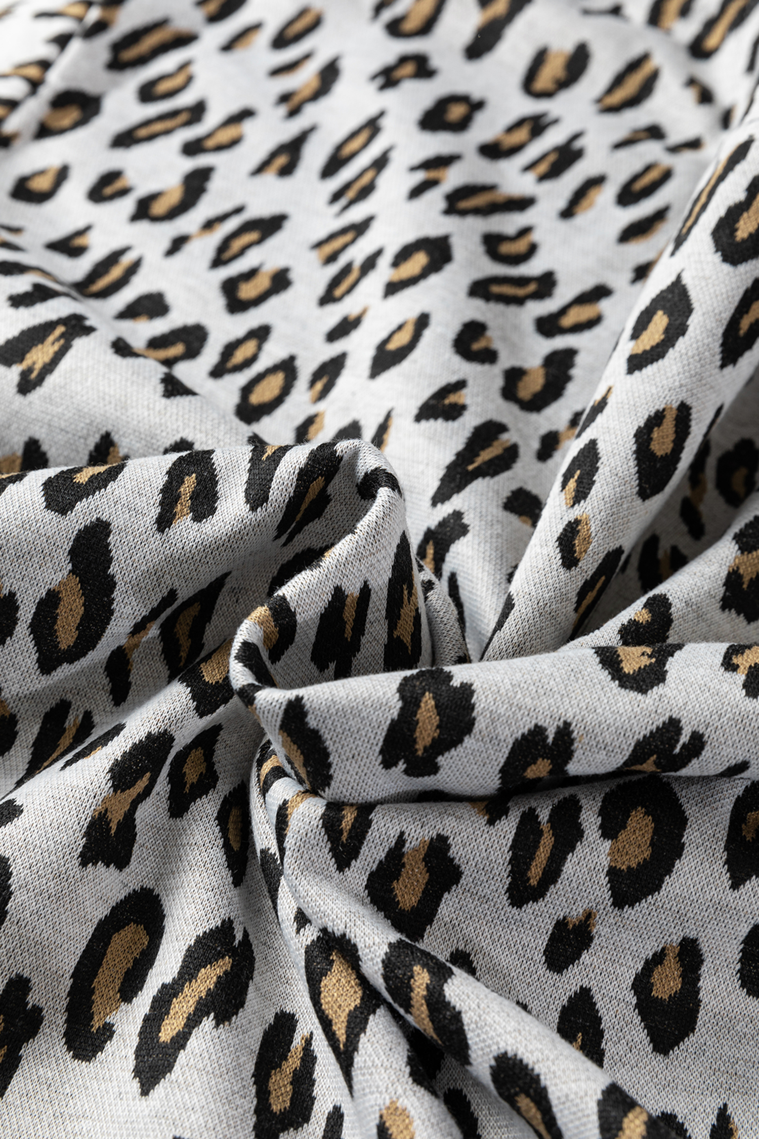Beige Leopard Print Casual Tee and Pants 2pcs Outfit - loveforevers
