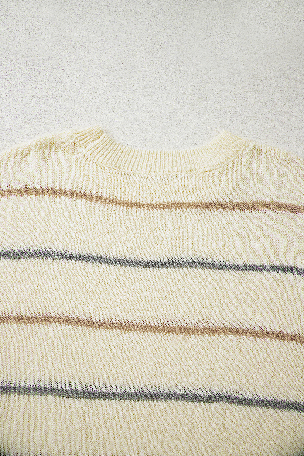 Multicolour Striped Buttoned Front V Neck Drop Shoulder Cardigan Sweater - loveforevers