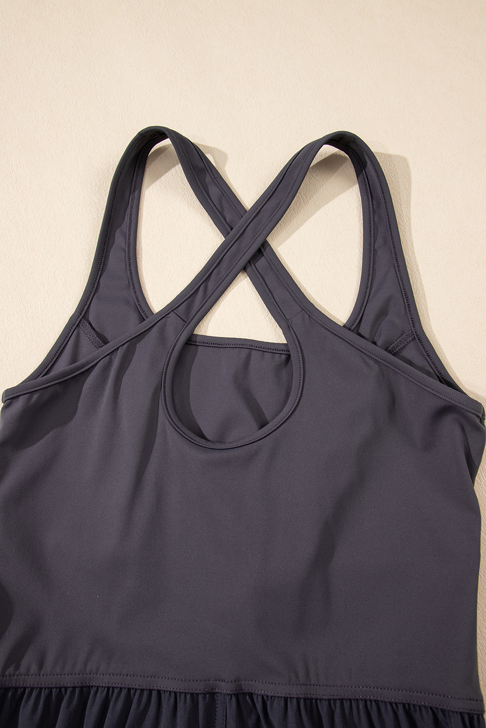 Carbon Grey Back Crossed Straps Hollow Out Jogger Jumpsuit - loveforevers
