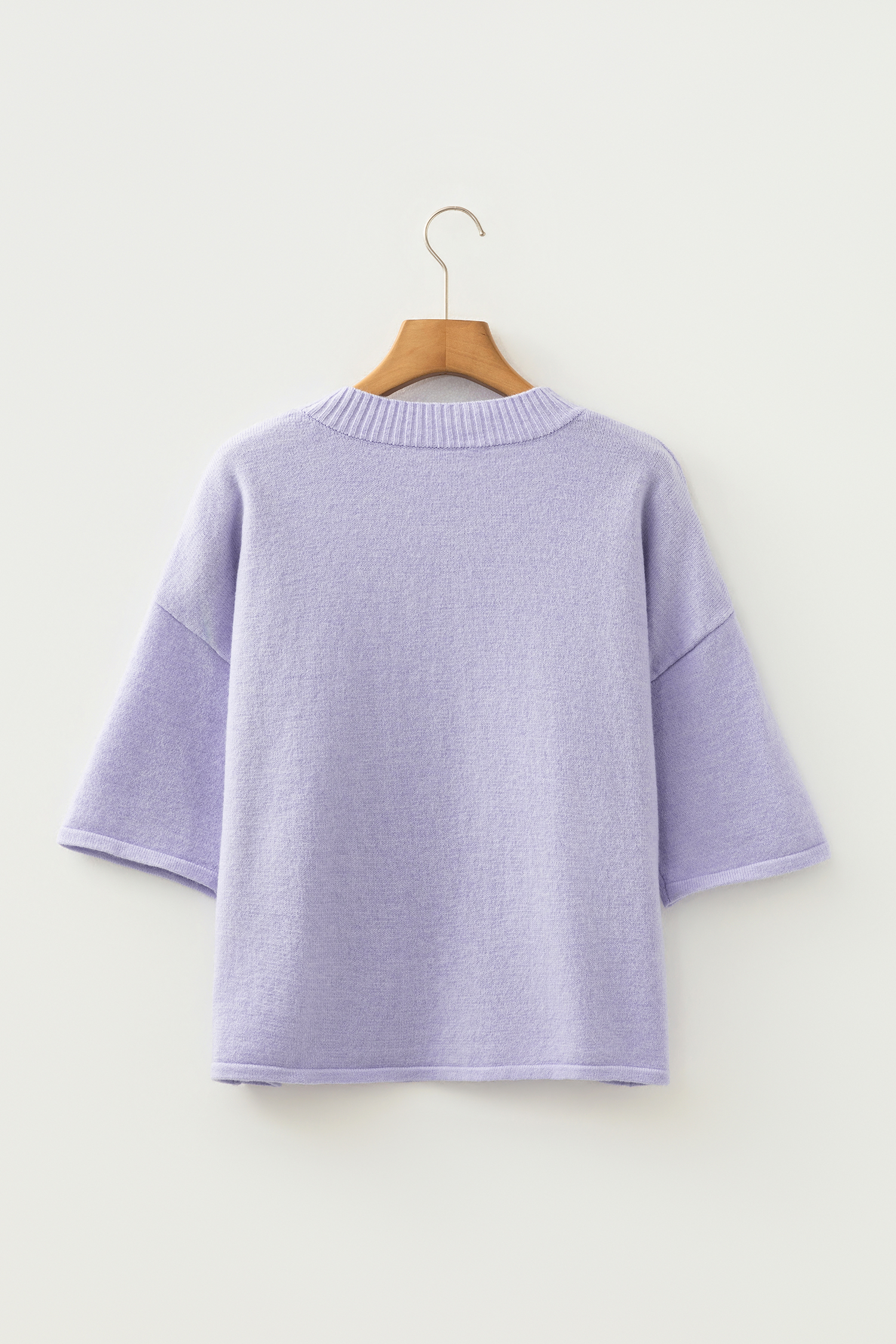 Lavendula 3/4 Sleeve Boxy Knit Button Down Sweater Cardigan - loveforevers