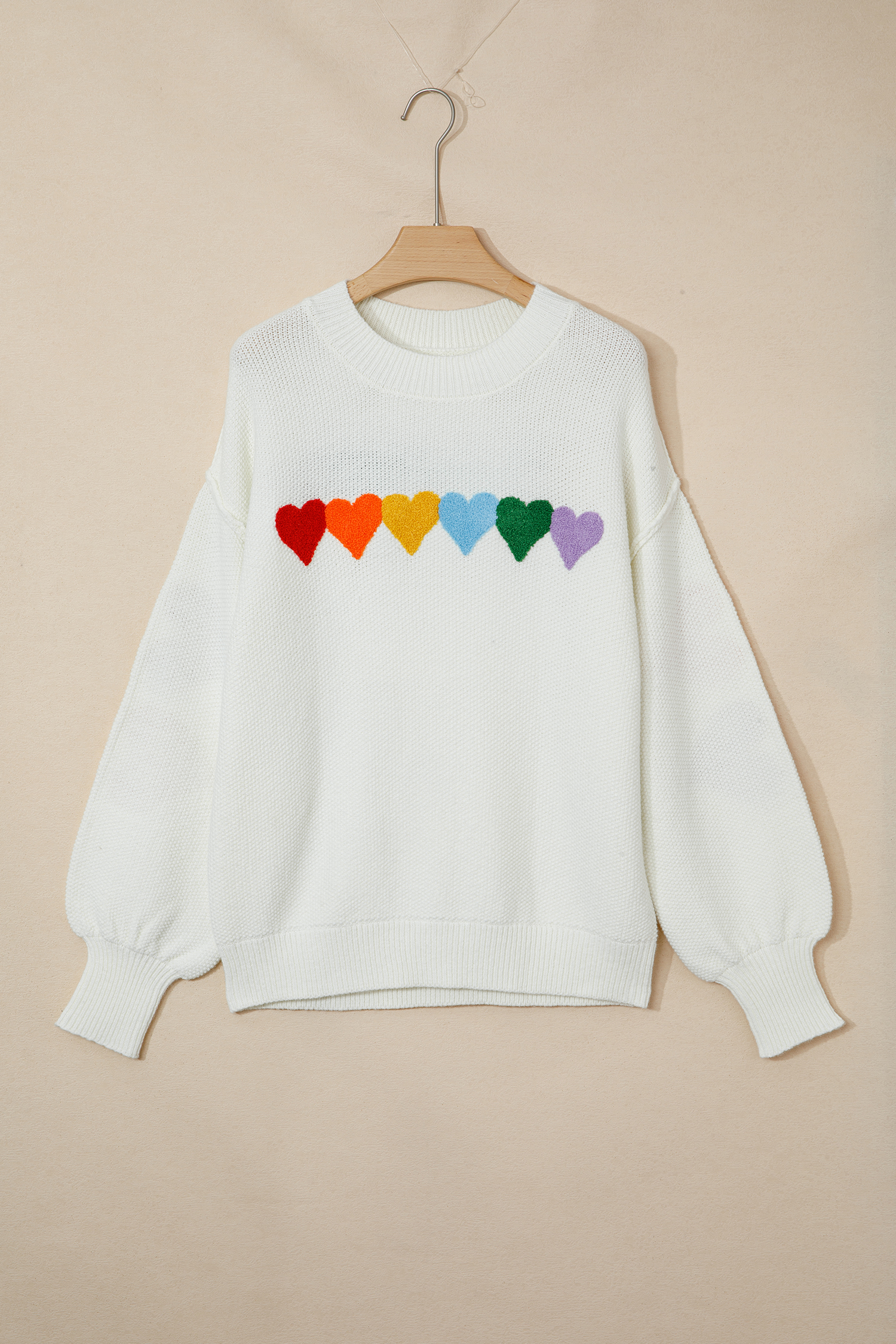 White Chenille Graphic Drop Shoulder Holiday Sweater - loveforevers