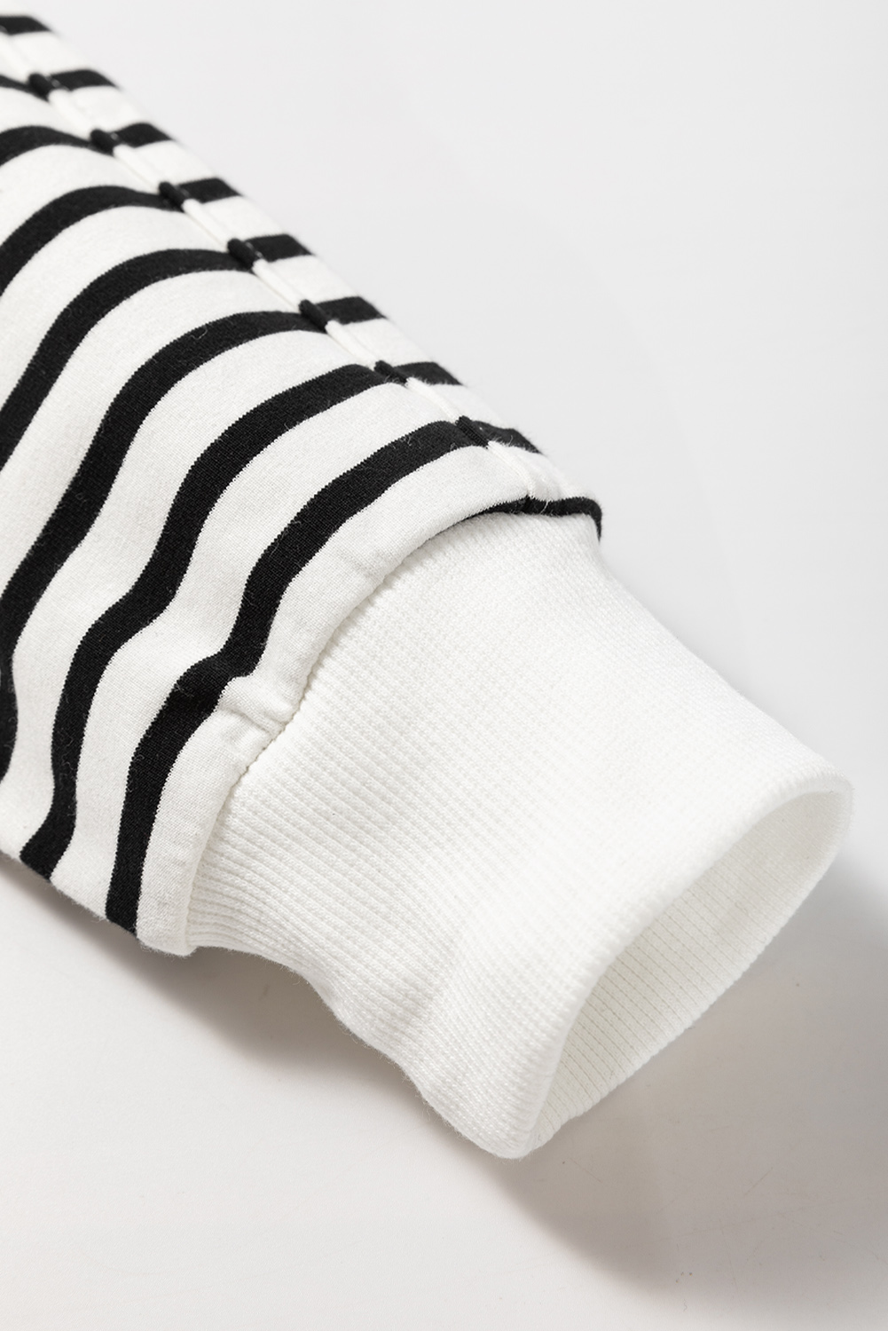 Black Stripe Raglan Sleeve Side Slits Loose Sweatshirt - loveforevers