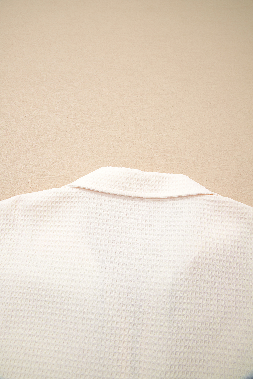 White Waffle Textured Contrast Polo Neck Zip up Jumper - loveforevers