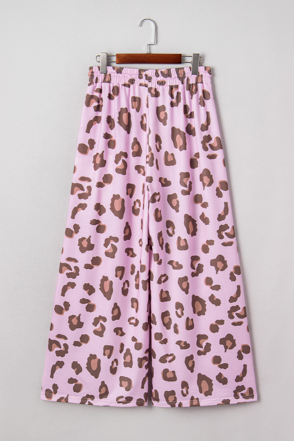 Beige Drawstring Leopard Print Patch Pocket Loose Pants - loveforevers