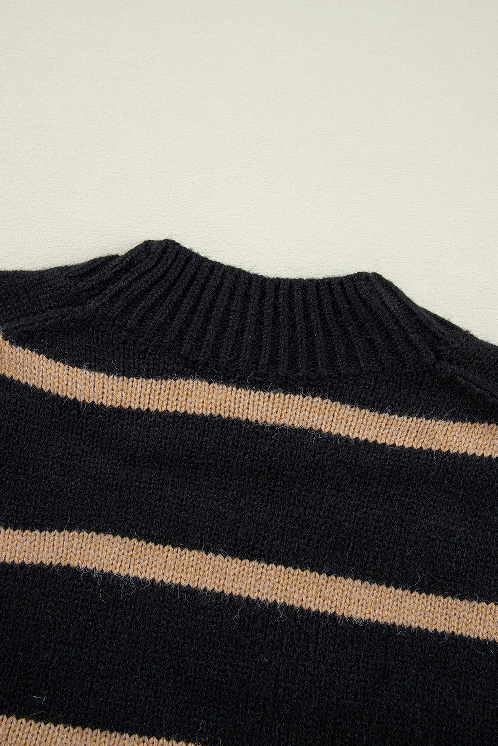 Black Stripe Buttoned V Neck Drop Shoulder Loose Cardigan - loveforevers