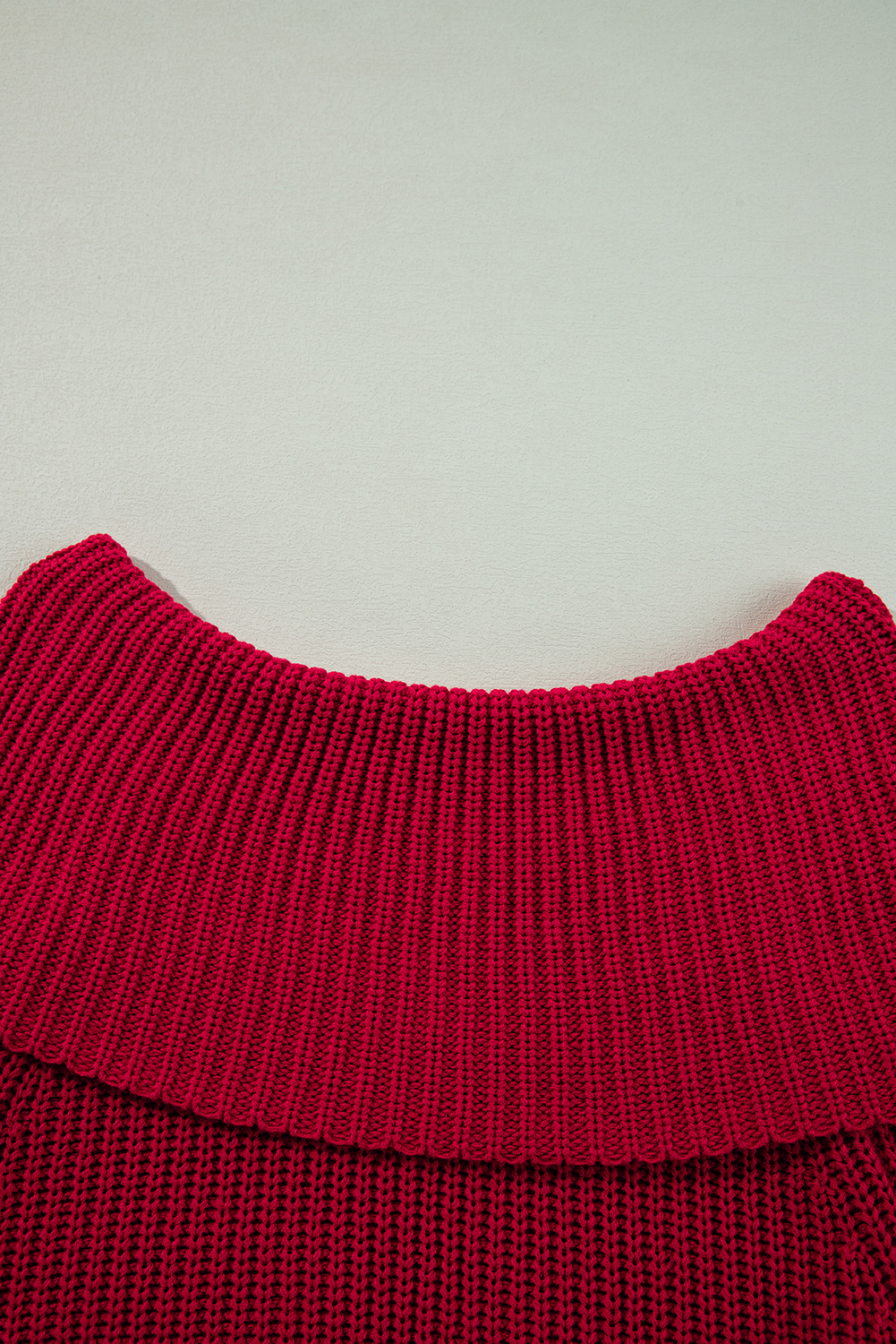 Racing Red Off-the-shoulder Knit Sweater - loveforevers