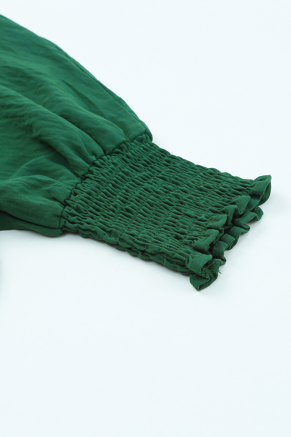 Green Smocked Wrist Shift Top - loveforevers