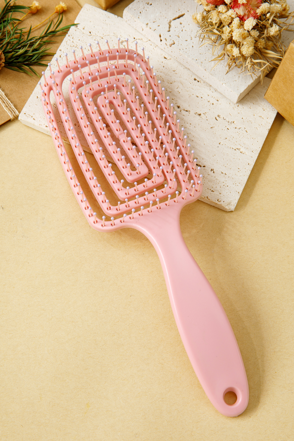 Gossamer Pink ABS Fluffy Hair Volume Comb - loveforevers