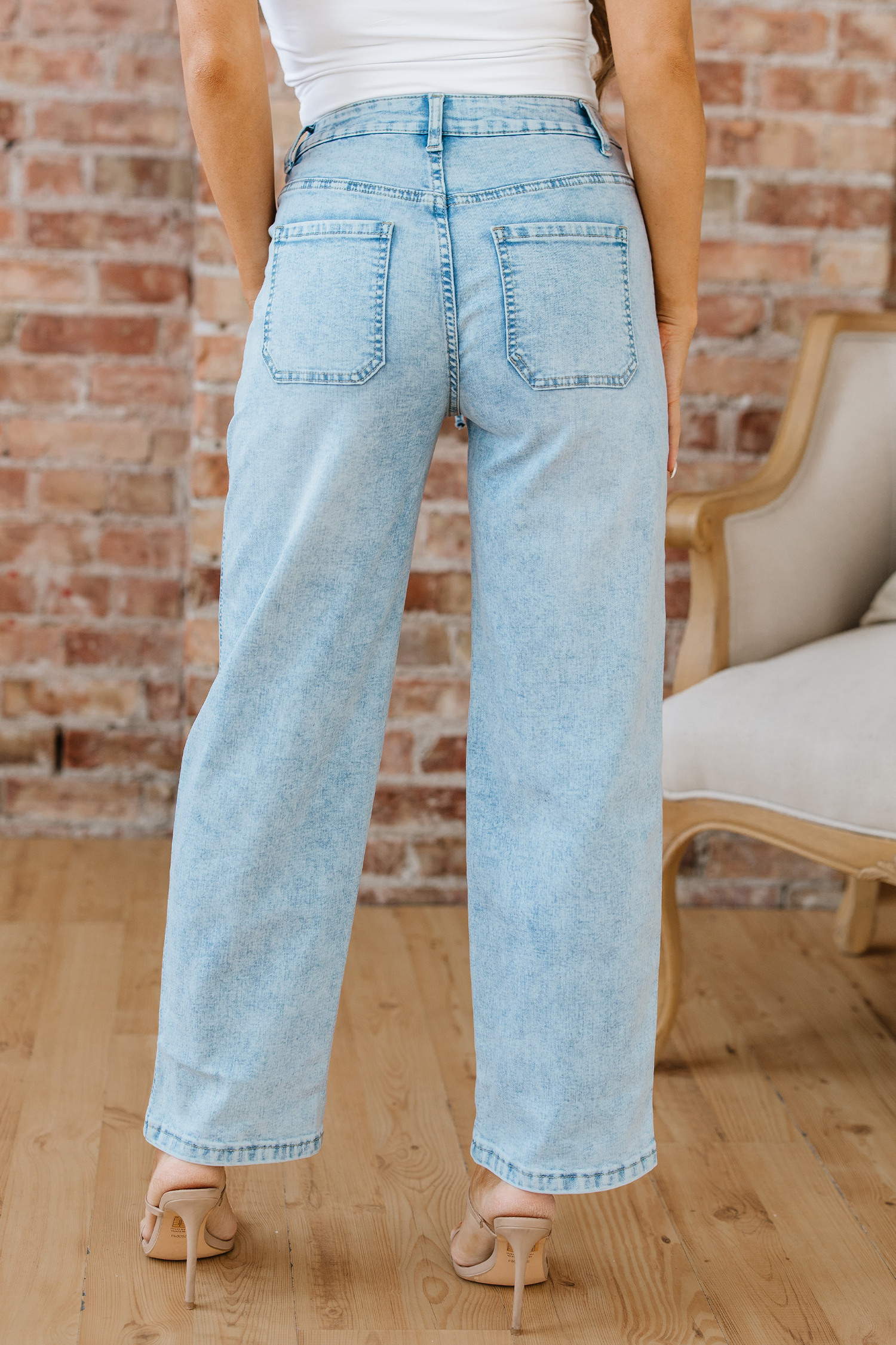 Myosotis Exposed Stitch Detail Drawstring Barrel Jeans - loveforevers