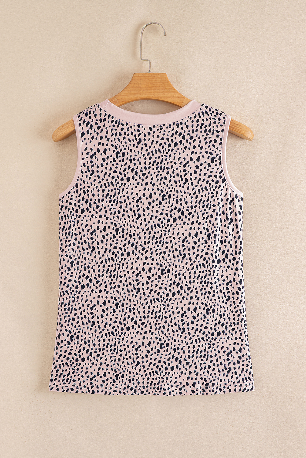 Apricot Leopard Round Neck Tank Top - loveforevers