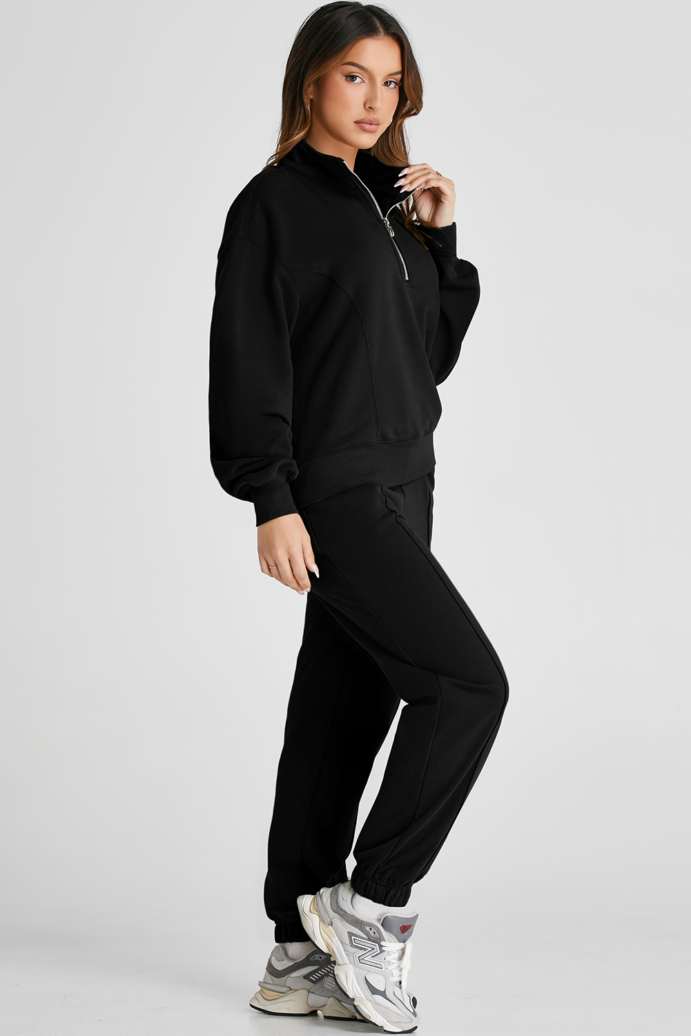 Vineyard Green Half Zip up Pullover Active Top and Joggers Set - loveforevers