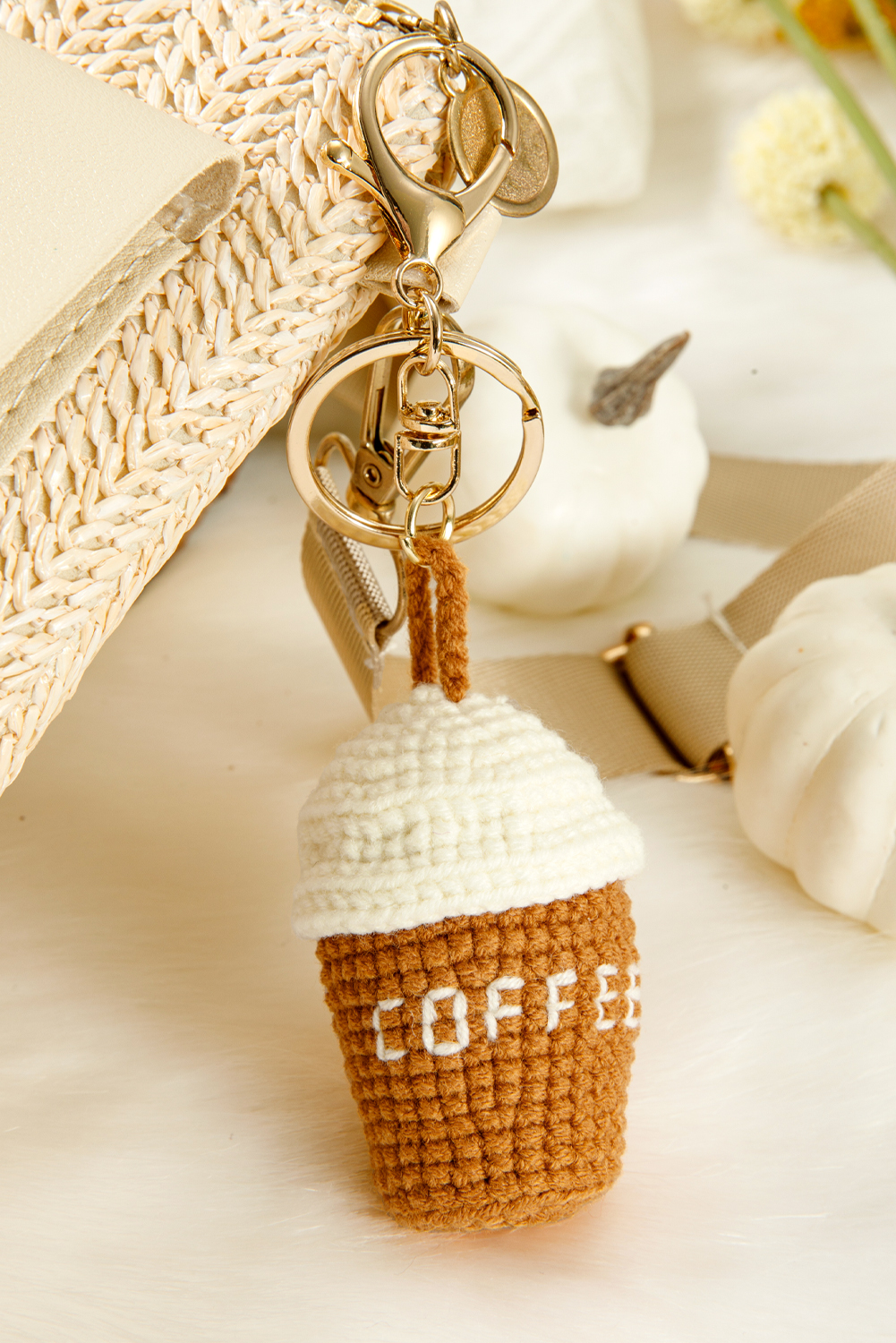 Thai Curry Crochet Coffee Pendent Keychain - loveforevers