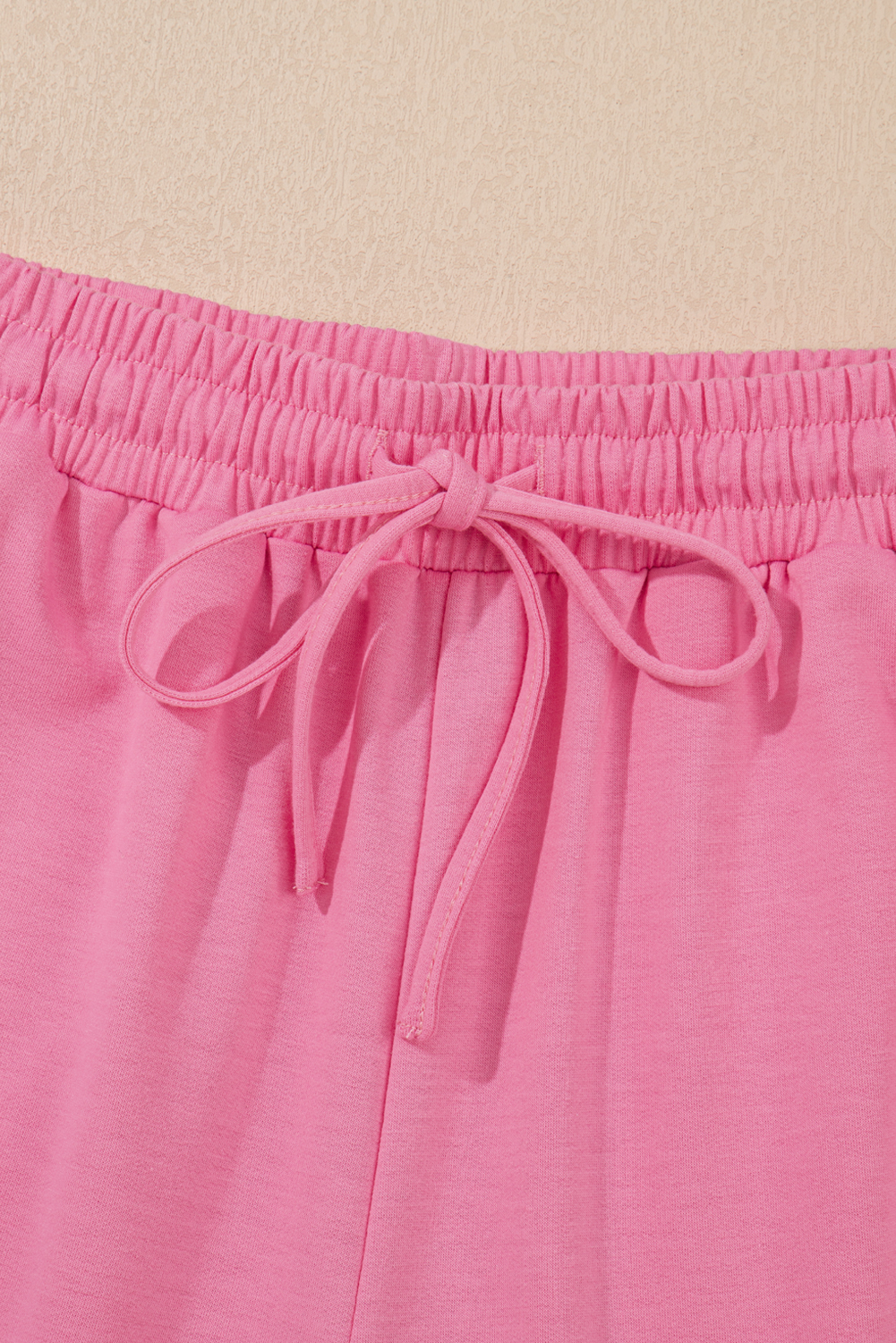 Sachet Pink Varsity Stripe Detail Casual Tee and Pants Leisure 2pcs Set - loveforevers