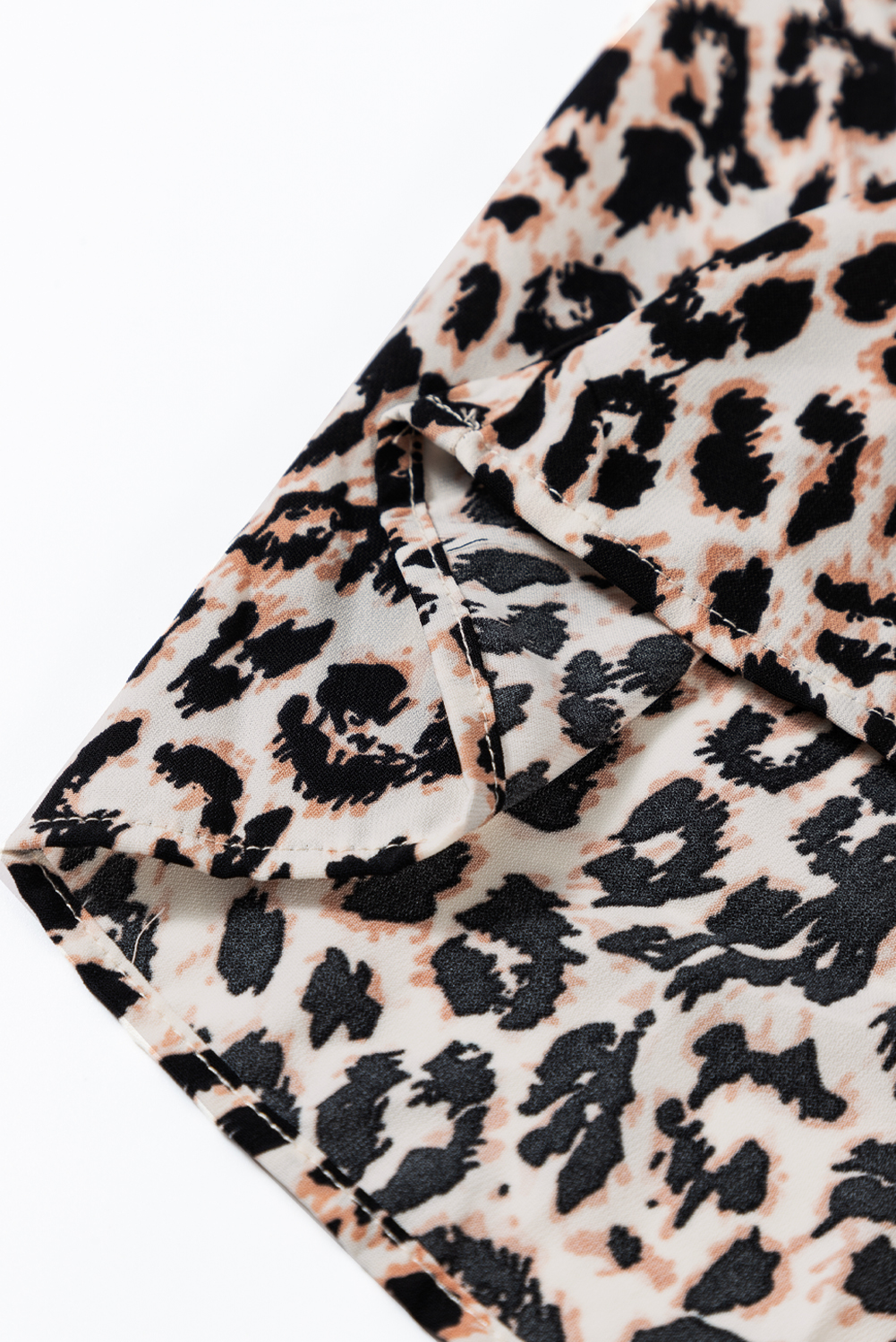 Apricot Leopard Print Tiered Wide Sleeve Maxi Dress - loveforevers