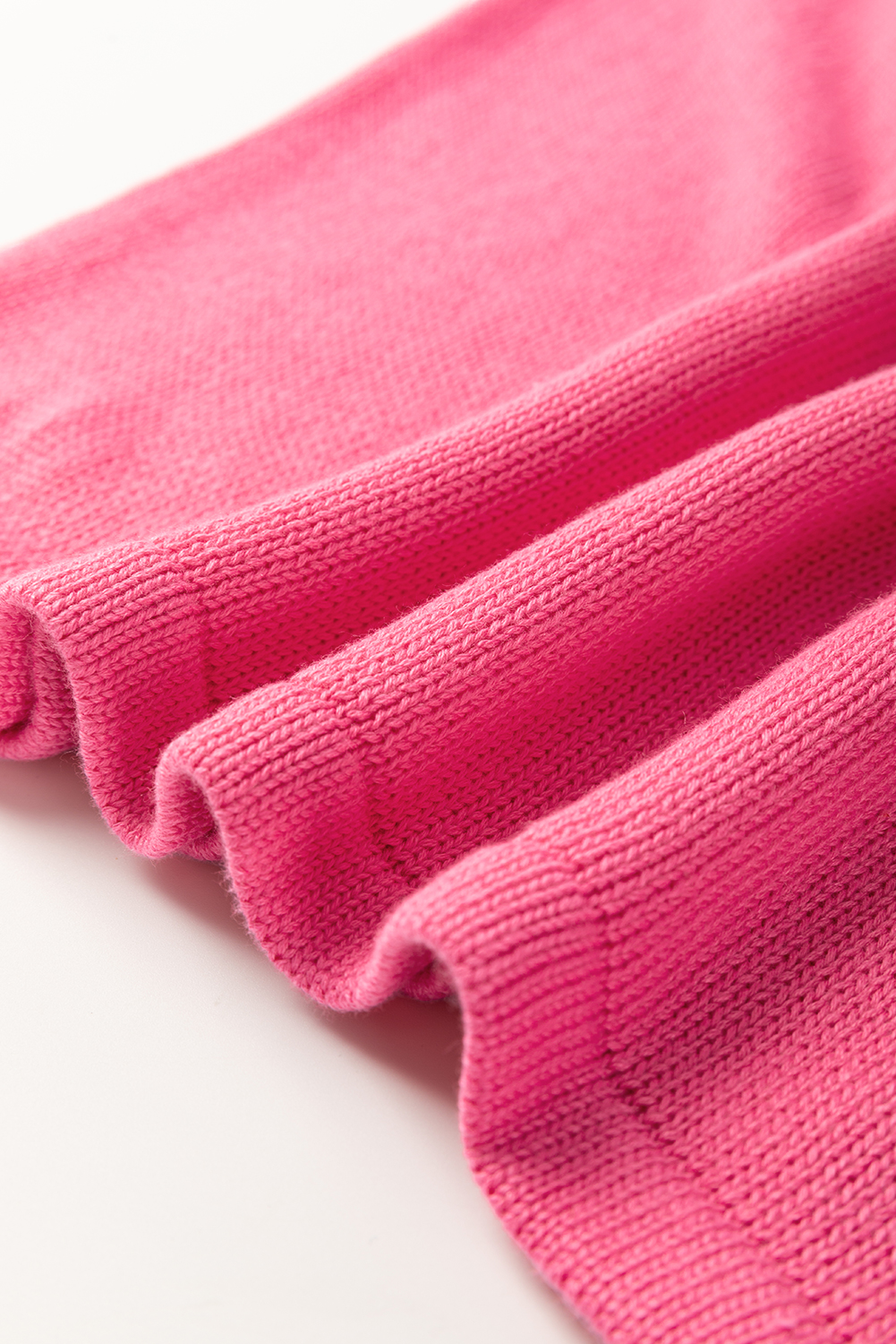 Bright Pink Contrast Trim Pearl Detail Sweater Tank Top - loveforevers