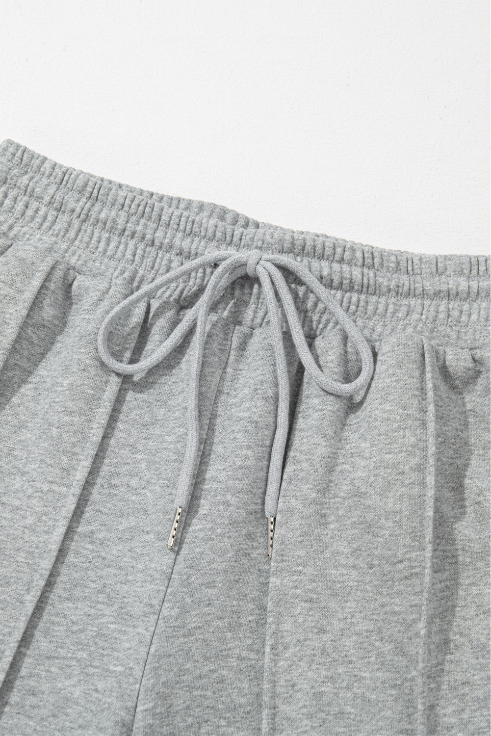 Black Seamed Drawstring High Waist Wide Leg Sweatpants - loveforevers