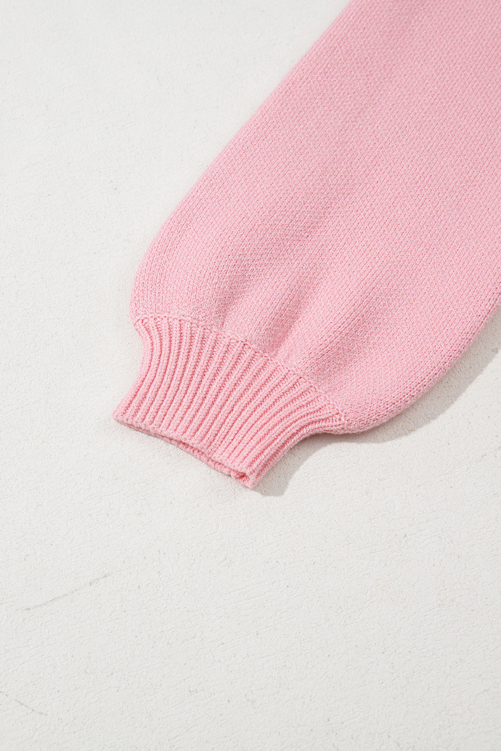 Pink Bow Graphic Drop Shoulder Round Neck Sweater - loveforevers