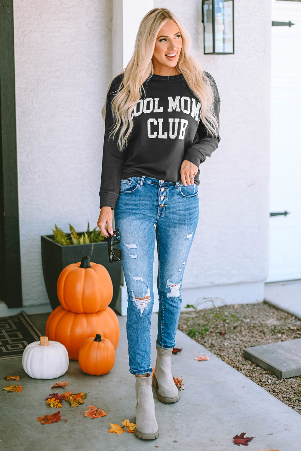 Gray COOL MOMS CLUB Drop Shoulder Sweatshirt - loveforevers