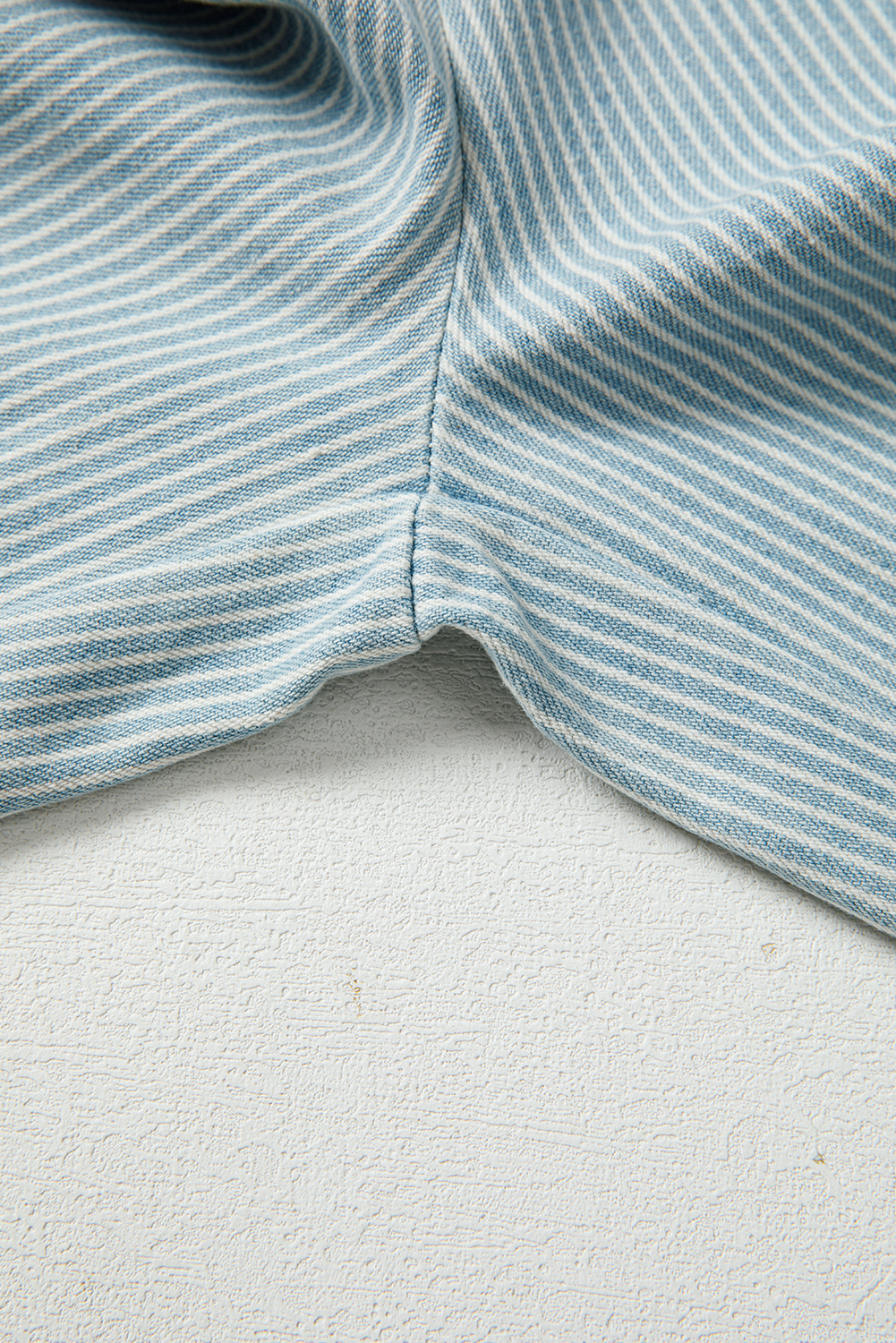 Sky Blue Stripe Mid Rise Drawstring Waist Jeans - loveforevers