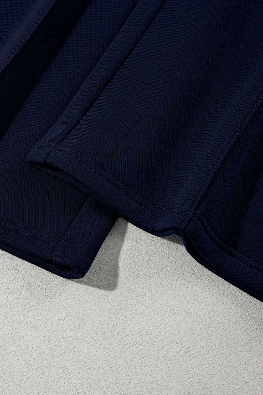 Navy Blue Drop Shoulder Zip Up Jacket Drawstring Pants Active 2pcs Set - loveforevers